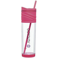 16 Oz. Pink Melrose Tumbler Cup W/Straw